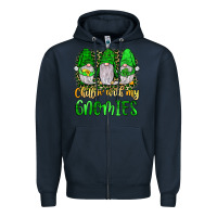 Navy st patrick s chillin with my gnomies Zipper Hoodie - JahusDesignShop