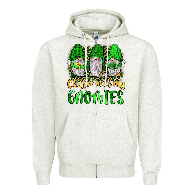 St Patrick S Chillin With My Gnomies Zipper Hoodie by JahusDesignShop | Teevron