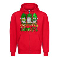 Red st patrick s chillin with my gnomies Zipper Hoodie - JahusDesignShop