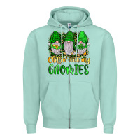 Seafoam st patrick s chillin with my gnomies Zipper Hoodie - JahusDesignShop