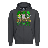 Smoke st patrick s chillin with my gnomies Zipper Hoodie - JahusDesignShop