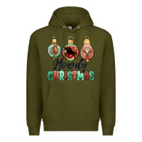 Army Green howdy christmas Premium Hoodie - MaliasSmallBusiness