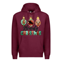 Burgundy howdy christmas Premium Hoodie - MaliasSmallBusiness