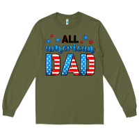 Army Green All American dad Long Sleeve Tee - Neo Western