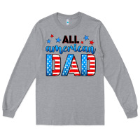 Heather Grey All American dad Long Sleeve Tee - Neo Western