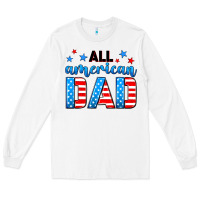 White All American dad Long Sleeve Tee - Neo Western