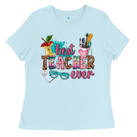 Baby Blue best teacher ever Ladies Tee - AdoDesignShop
