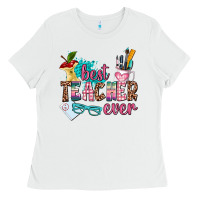 White best teacher ever Ladies Tee - AdoDesignShop