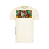 Vintage Arctic horses with leopard and sunflowers Vintage Tee - RanaPortraitStore