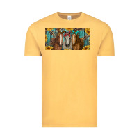 Vintage Mustard horses with leopard and sunflowers Vintage Tee - RanaPortraitStore