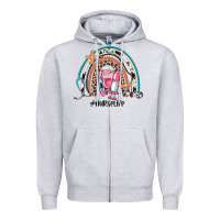 Heather Grey nurse life rainbow Zipper Hoodie - JahusDesignShop