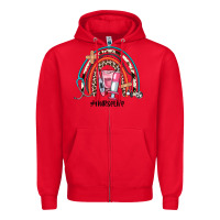 Red nurse life rainbow Zipper Hoodie - JahusDesignShop