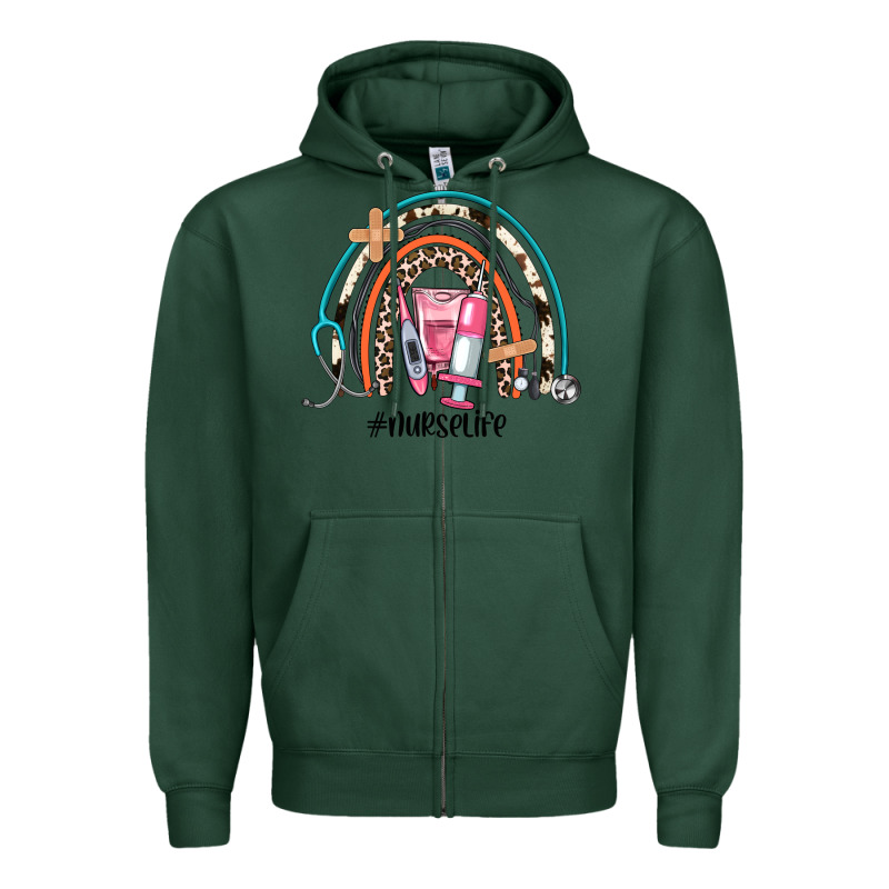 Nurse Life Rainbow Zipper Hoodie by JahusDesignShop | Teevron