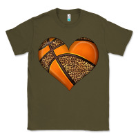 Army Green basketball heart Classic Tee - HRA Design Shop