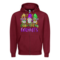 Burgundy mardi gras chillin' with my gnomies Zipper Hoodie - JahusDesignShop