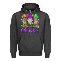 Charcoal Heather mardi gras chillin' with my gnomies Zipper Hoodie - JahusDesignShop