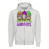 Dove Grey mardi gras chillin' with my gnomies Zipper Hoodie - JahusDesignShop