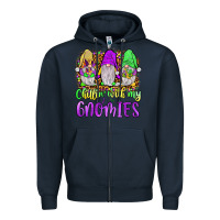 Navy mardi gras chillin' with my gnomies Zipper Hoodie - JahusDesignShop