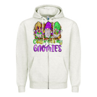 Oatmeal Heather mardi gras chillin' with my gnomies Zipper Hoodie - JahusDesignShop