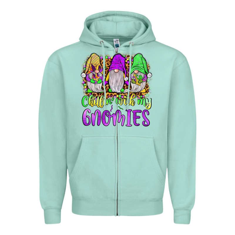 Mardi Gras Chillin' With My Gnomies Zipper Hoodie by JahusDesignShop | Teevron