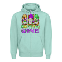 Seafoam mardi gras chillin' with my gnomies Zipper Hoodie - JahusDesignShop