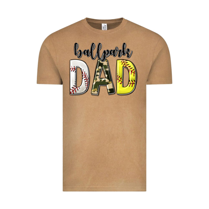 Ballpark Dad With Softball And Baseball Vintage Tee by texasbilliewilder | Teevron