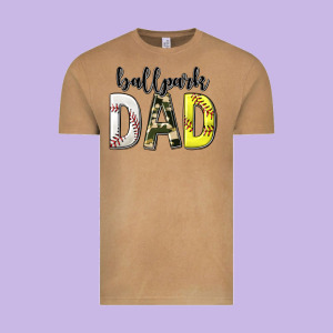 Ballpark Dad With Softball And Baseball Vintage Tee Designed By Texasbilliewilder