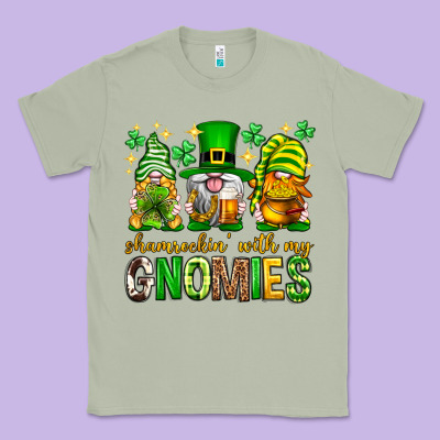 St. Patrick's Day Shamrockin' With My Gnomies Classic Tee Designed By Neo Western