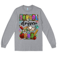 Heather Grey School driver bus Long Sleeve Tee - CowhideDigitalArt