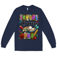 Navy School driver bus Long Sleeve Tee - CowhideDigitalArt