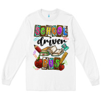 White School driver bus Long Sleeve Tee - CowhideDigitalArt