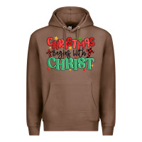 Chestnut christmas begins with christ Premium Hoodie - MaliasSmallBusiness