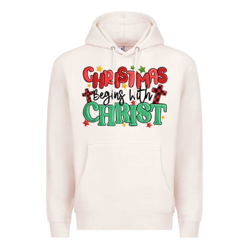 Christmas Begins With Christ Premium Hoodie by MaliasSmallBusiness | Teevron