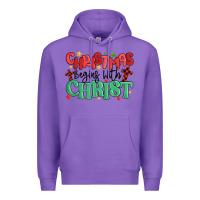 Purple christmas begins with christ Premium Hoodie - MaliasSmallBusiness