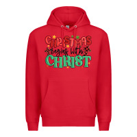 Red christmas begins with christ Premium Hoodie - MaliasSmallBusiness