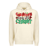 Sandshell christmas begins with christ Premium Hoodie - MaliasSmallBusiness