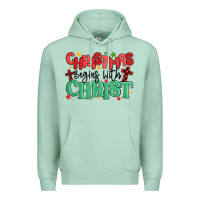 Seafoam christmas begins with christ Premium Hoodie - MaliasSmallBusiness