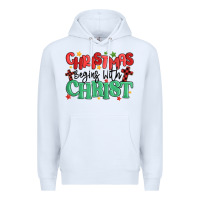 White christmas begins with christ Premium Hoodie - MaliasSmallBusiness