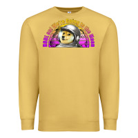Antique Gold doge coin hodl on we're going to the moon retro sunset Premium Sweatshirt - Jasminsmagicworld