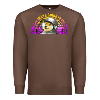 Chestnut doge coin hodl on we're going to the moon retro sunset Premium Sweatshirt - Jasminsmagicworld