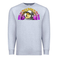Heather Grey doge coin hodl on we're going to the moon retro sunset Premium Sweatshirt - Jasminsmagicworld