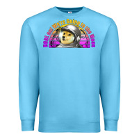 Ocean Blue doge coin hodl on we're going to the moon retro sunset Premium Sweatshirt - Jasminsmagicworld