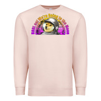 Pale Pink doge coin hodl on we're going to the moon retro sunset Premium Sweatshirt - Jasminsmagicworld