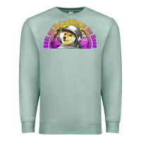 Seafoam doge coin hodl on we're going to the moon retro sunset Premium Sweatshirt - Jasminsmagicworld
