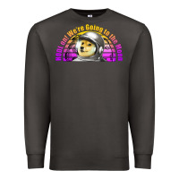 Smoke doge coin hodl on we're going to the moon retro sunset Premium Sweatshirt - Jasminsmagicworld