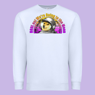 Doge Coin Hodl On We're Going To The Moon Retro Sunset Premium Sweatshirt Designed By Jasminsmagicworld