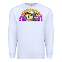 White doge coin hodl on we're going to the moon retro sunset Premium Sweatshirt - Jasminsmagicworld