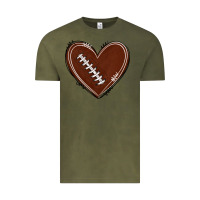 Vintage Olive american football heart Vintage Tee - texasbilliewilder