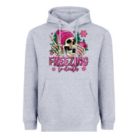 Heather Grey freezing to death winter skull Heavyweight Hoodie - Jasminsmagicworld