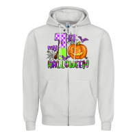 Dove Grey my first halloween pumpkin Zipper Hoodie - AdoDesignShop